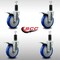 Service Caster 5'' SS Blue Poly Swivel 1-1/4'' Expanding Stem Caster Set Total Lock Brake, 4PK SCC-SSEXTTL20S514-PPUB-BLUE-114-4 - alternate 3